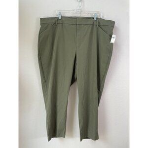 NEW Old Navy Womens Plus 26 Pixie High Rise Olive Green Pants Cotton Stretch
